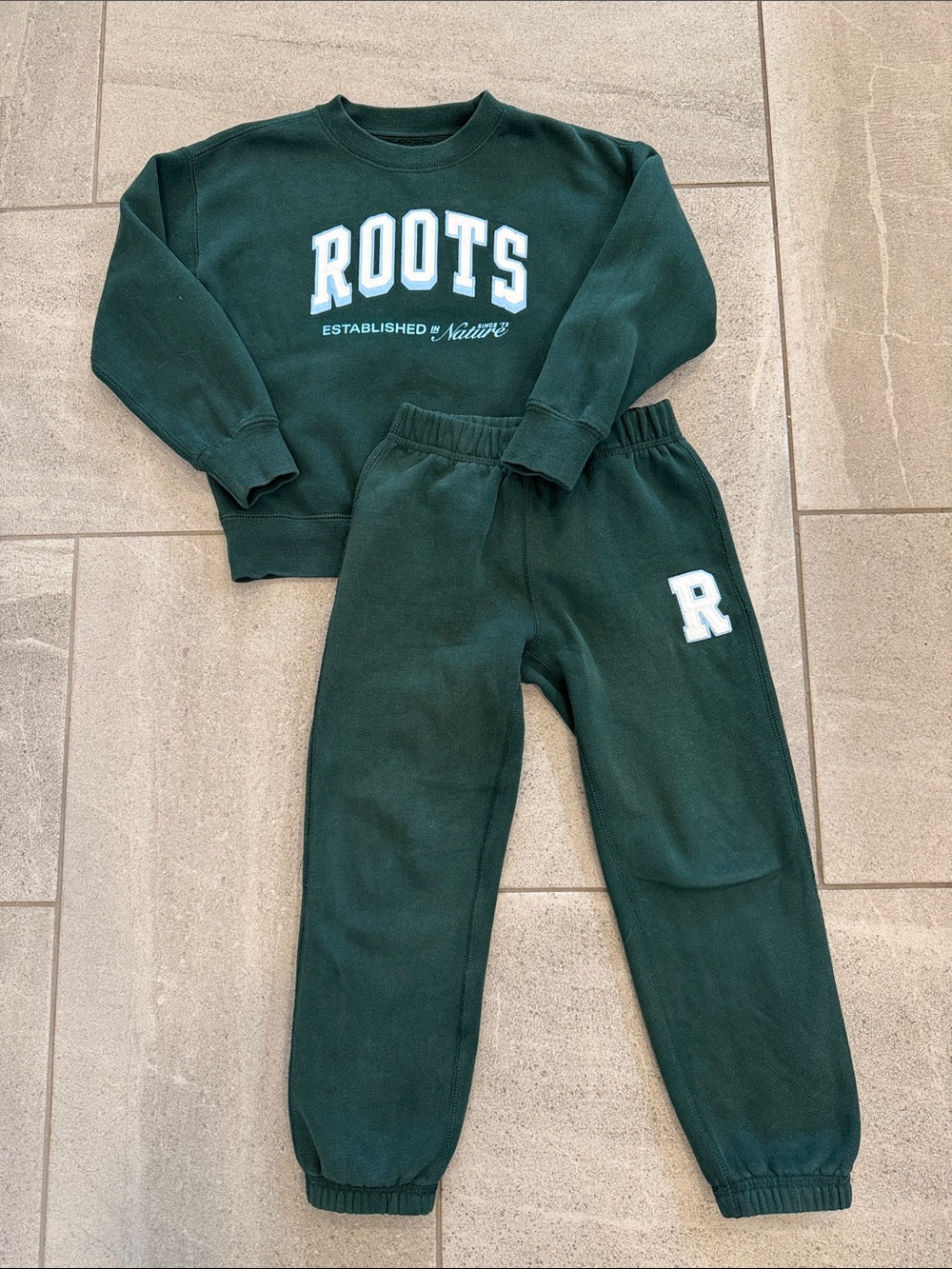Roots Kids Dark Green Sweatshirt & Joggers Set, Sz 5T